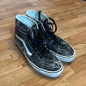 Vans Sk8-Hi Tapper Black Marble Denim Skate Shoes